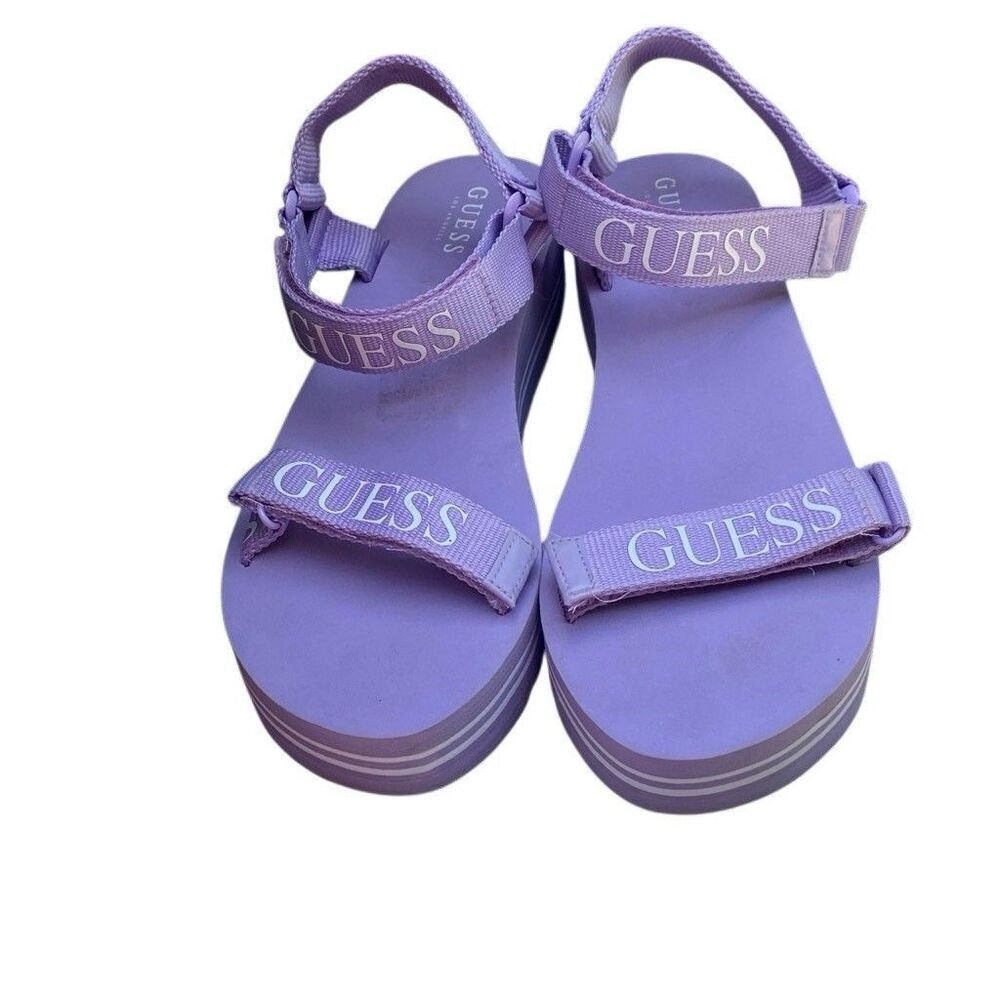 Guess Womens OCILIA Open Toe Ankle Strap Casual Platform Sandals Purple SZ 11